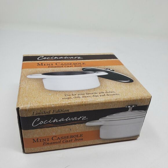 Cocinaware-New Mini enamal cast Iron 8oz. Casserole By Cocinaware set of 2 - Picture 4 of 7